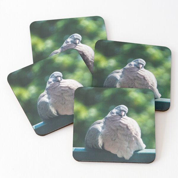 Item preview, Wood Pigeon Resting on a Balcony Railing designed and sold by pigeonlovrs.