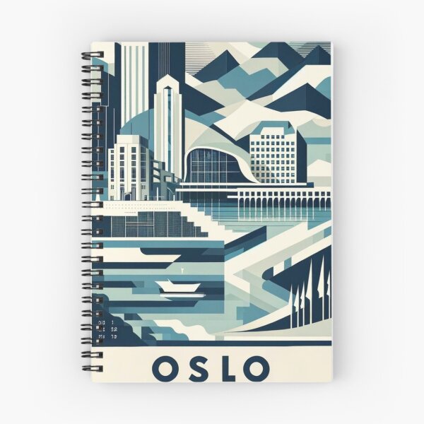 Item preview, Oslo Norway Geometric Travel Poster - Urban Fjords designed and sold by marlenarusse.