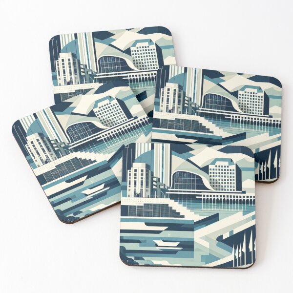Item preview, Oslo Norway Geometric Travel Poster - Urban Fjords designed and sold by marlenarusse.