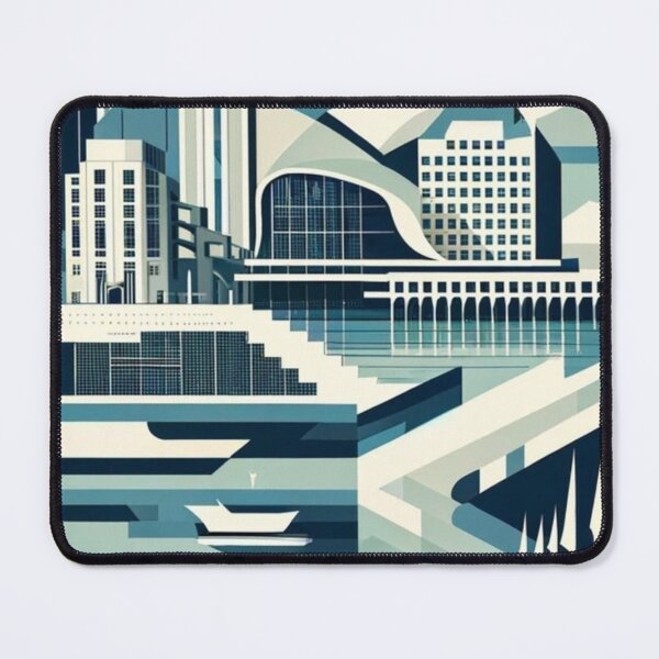 Item preview, Oslo Norway Geometric Travel Poster - Urban Fjords designed and sold by marlenarusse.