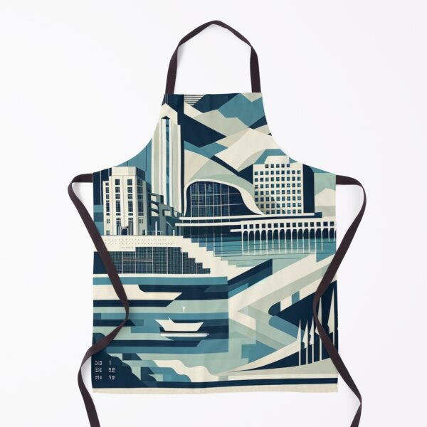 Item preview, Oslo Norway Geometric Travel Poster - Urban Fjords designed and sold by marlenarusse.