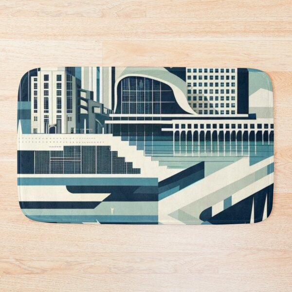 Item preview, Oslo Norway Geometric Travel Poster - Urban Fjords designed and sold by marlenarusse.