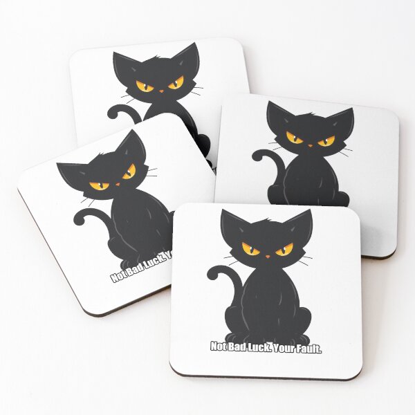 Aperçu de l'œuvre Black Cat Sticker - Not Bad Luck Your Fault - Funny Black Cat Gift créée et vendue par pawdrops.