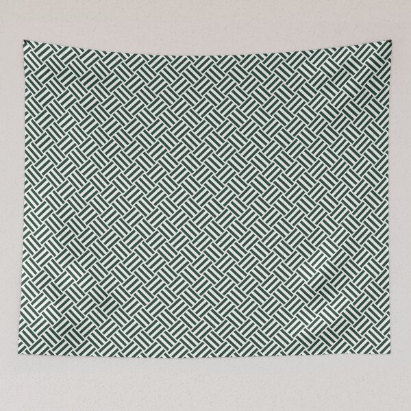 Item preview, White And Forest Green Basket Weave Pattern designed and sold by pattern-archive.