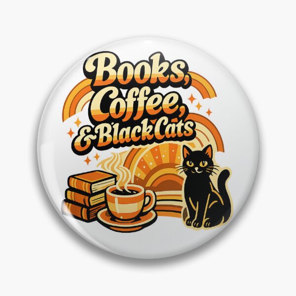 Item preview, Books Coffee and Black Cats Cozy Retro Cat Lover designed and sold by Salwastore.