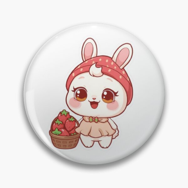 Item preview, Cute Strawberry Bunny Kawaii Sticker | Adorable Rabbit with Strawberries designed and sold by Stylestickers55.