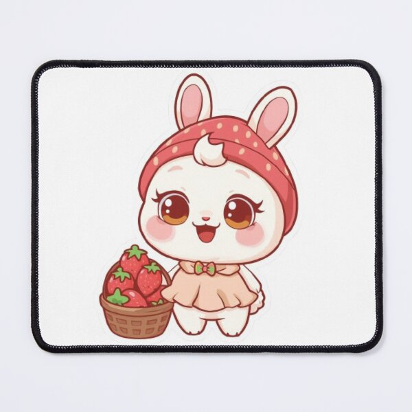 Item preview, Cute Strawberry Bunny Kawaii Sticker | Adorable Rabbit with Strawberries designed and sold by Stylestickers55.