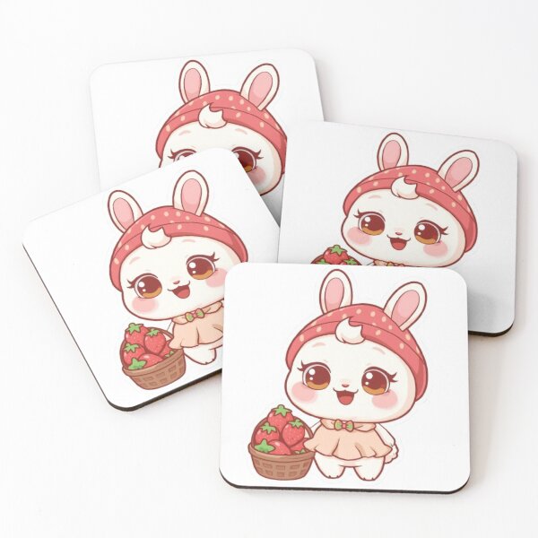 Item preview, Cute Strawberry Bunny Kawaii Sticker | Adorable Rabbit with Strawberries designed and sold by Stylestickers55.