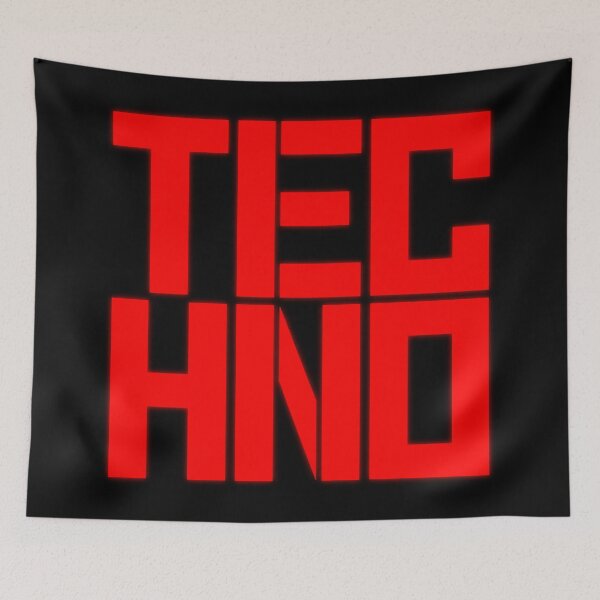 Item preview, Techno Red Neon Typography Rave Essential designed and sold by SPAZE-Typo.