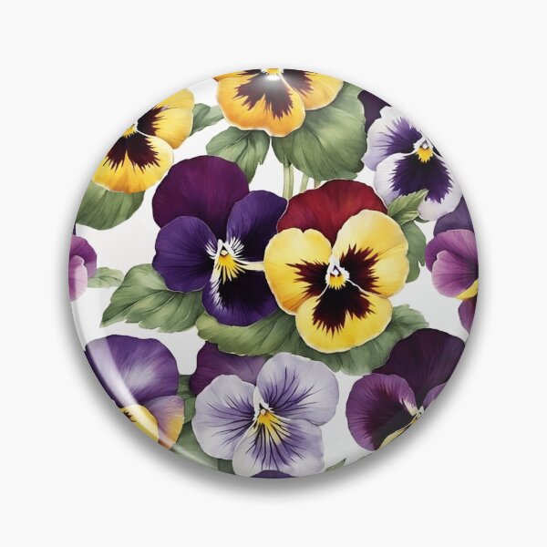 Item preview, Violet and Yellow Pansy Flower Watercolor Painting | Flower Art designed and sold by UnhingedBird.