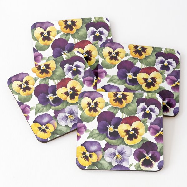 Item preview, Violet and Yellow Pansy Flower Watercolor Painting | Flower Art designed and sold by UnhingedBird.