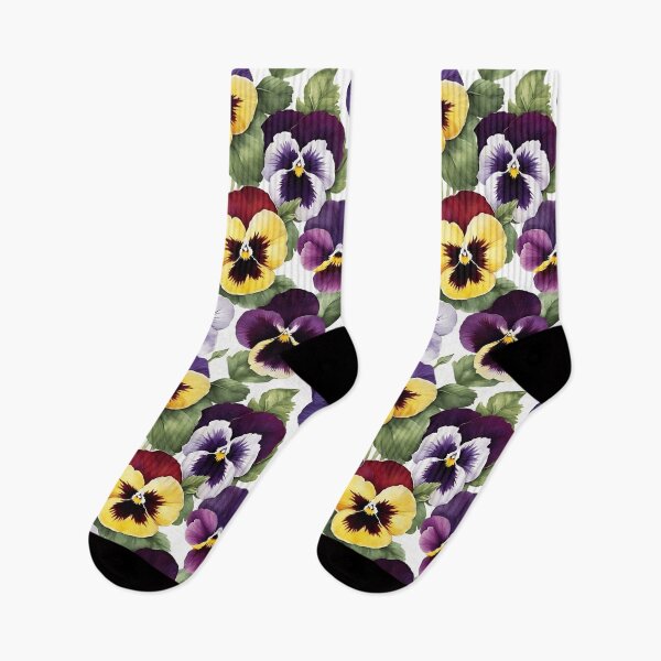 Item preview, Violet and Yellow Pansy Flower Watercolor Painting | Flower Art designed and sold by UnhingedBird.