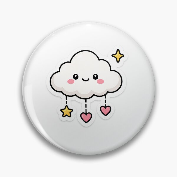 Item preview, Cute Kawaii Cloud Sticker | Smiling Cloud With Hearts designed and sold by Ricomin.