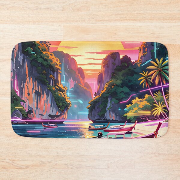 Item preview, Maya Bay Thailand Vintage Travel Poster Tropical Beach Wall Art designed and sold by Spirit of Siam.