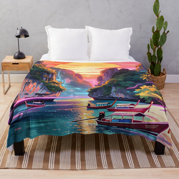 Item preview, Maya Bay Thailand Vintage Travel Poster Tropical Beach Wall Art designed and sold by Spirit of Siam.