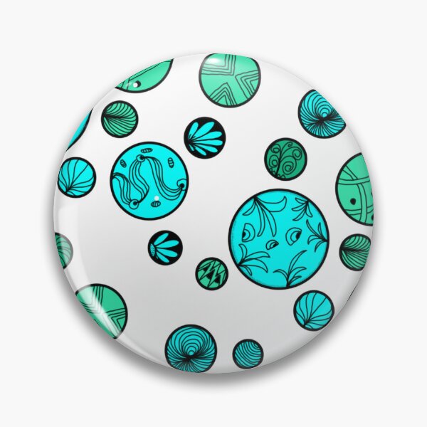 Item preview, Abstract Teal and Green Polka Dot Doodle Art designed and sold by The Mandala Oasis.