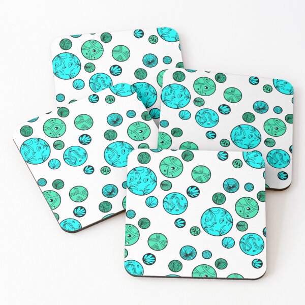 Item preview, Abstract Teal and Green Polka Dot Doodle Art designed and sold by The Mandala Oasis.