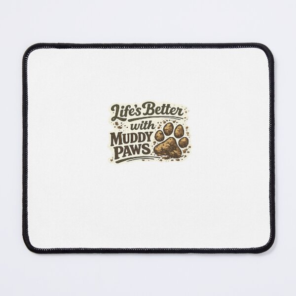 Item preview, Life’s Better with Muddy Paws | Funny Dog Lover Quote | Vintage Paw Print Design designed and sold by INK AND AURA.