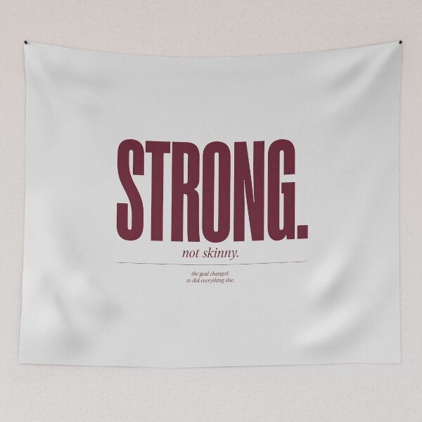 Item preview, Strong Not Skinny Fitness Motivation Typography designed and sold by Enea Kelo.