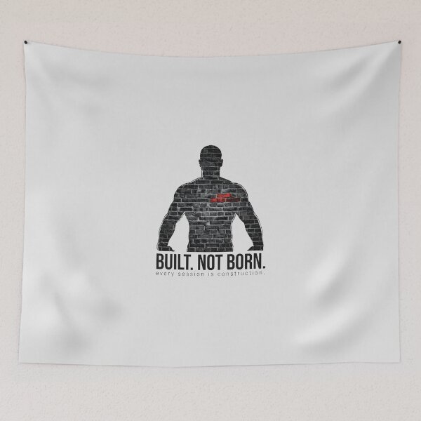 Item preview, Built Not Born Brick Wall Muscular Silhouette designed and sold by Enea Kelo.