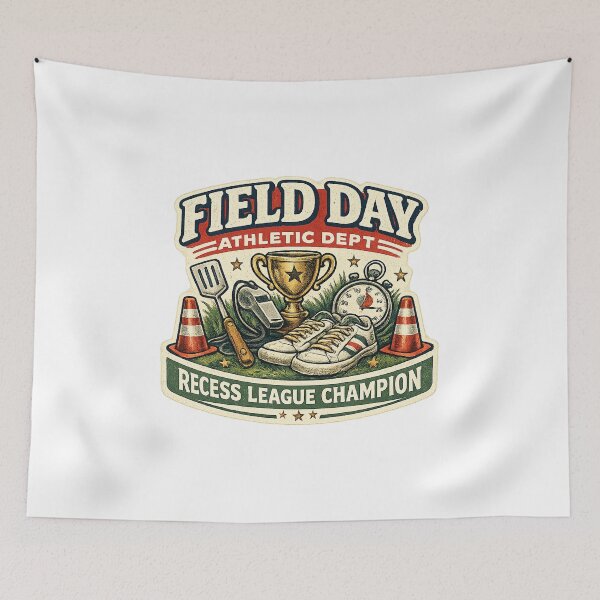 Item preview, Field Day Athletic Dept Recess League Champion Vintage Teacher Shirt designed and sold by Concrete Coffee Studio.