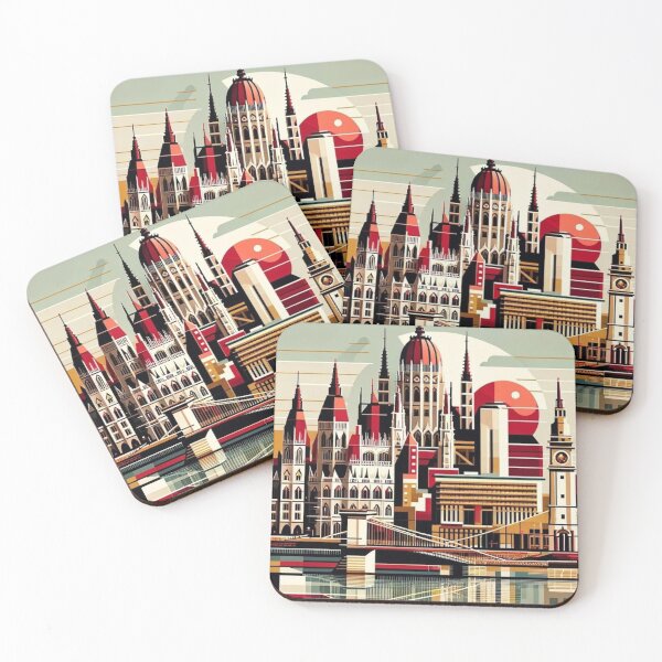 Item preview, Vintage Modern Budapest Art Print - Hungary Cityscape designed and sold by marlenarusse.