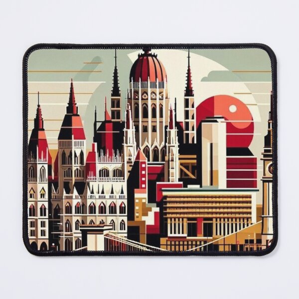 Item preview, Vintage Modern Budapest Art Print - Hungary Cityscape designed and sold by marlenarusse.