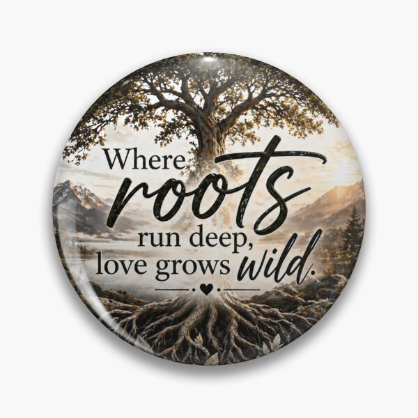 Item preview, Where Roots Run Deep Love Grows Wild - Tree Of Life Mountain Sticker designed and sold by Scro-Ciob-Shop.
