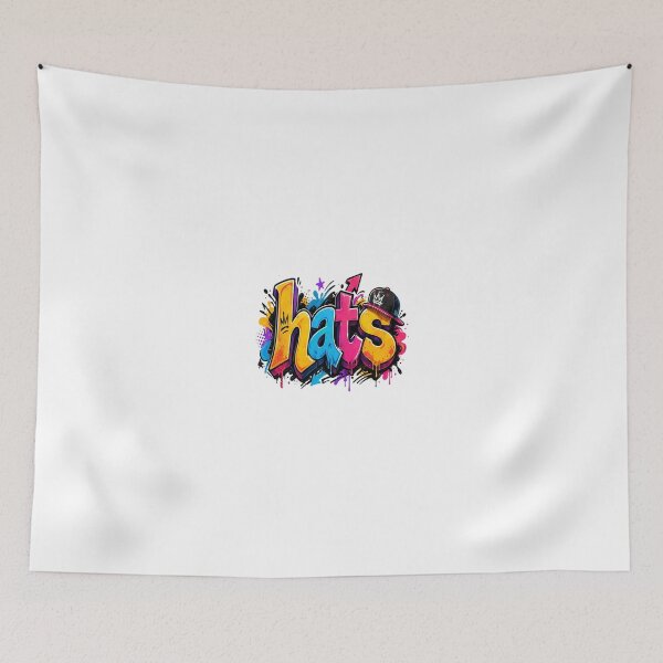 Item preview, Colorful Graffiti "Hats" Typography Street Art Design designed and sold by Artisan Finds Online.