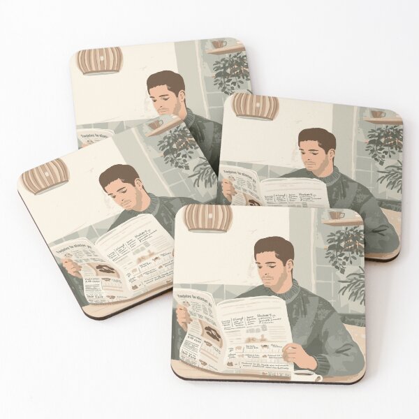 Item preview, Cozy Morning Coffee and Newspaper Illustration designed and sold by Vermeli.