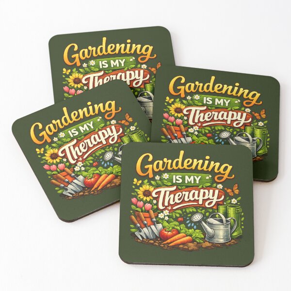 Item preview, Gardening Is My Therapy – Colorful Garden Lover Quote with Flowers & Vegetables designed and sold by blankTeeShirt.