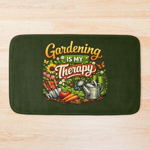 Item preview, Gardening Is My Therapy – Colorful Garden Lover Quote with Flowers & Vegetables designed and sold by blankTeeShirt.