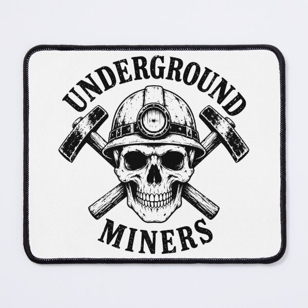 Item preview, Underground Miners Skull Crossed Hammers designed and sold by Imaginationbeyond.