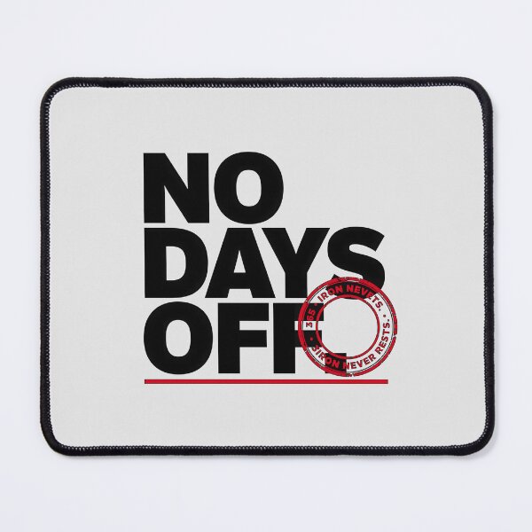 Item preview, No Days Off Iron Never Rests Fitness Typography designed and sold by Enea Kelo.
