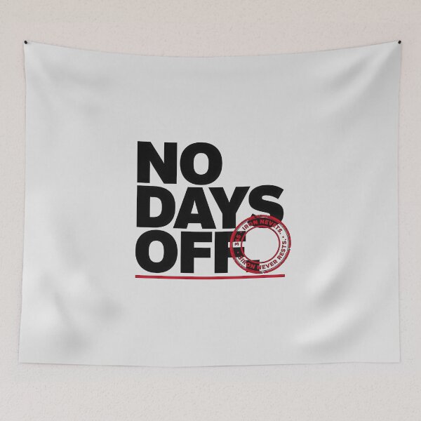 Item preview, No Days Off Iron Never Rests Fitness Typography designed and sold by Enea Kelo.