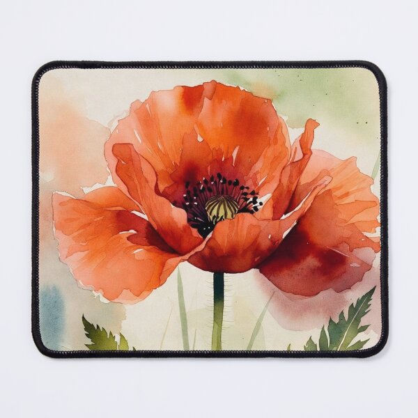 Item preview, Watercolor Red Poppy Botanical Illustration - Wildflower Floral Art designed and sold by Darlin8888.