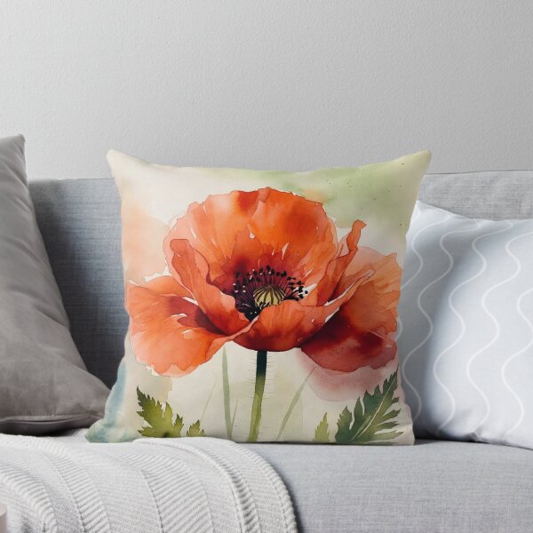 Item preview, Watercolor Red Poppy Botanical Illustration - Wildflower Floral Art designed and sold by Darlin8888.