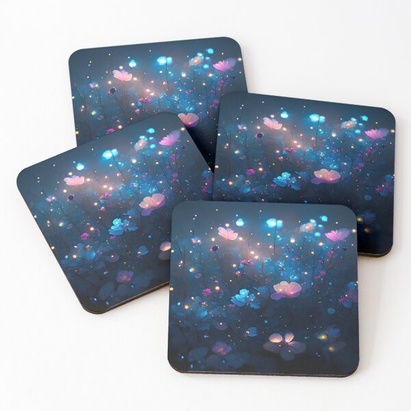 Item preview, Glowing Fantasy Flowers Dreamy Night Garden Art designed and sold by stylishdzign.