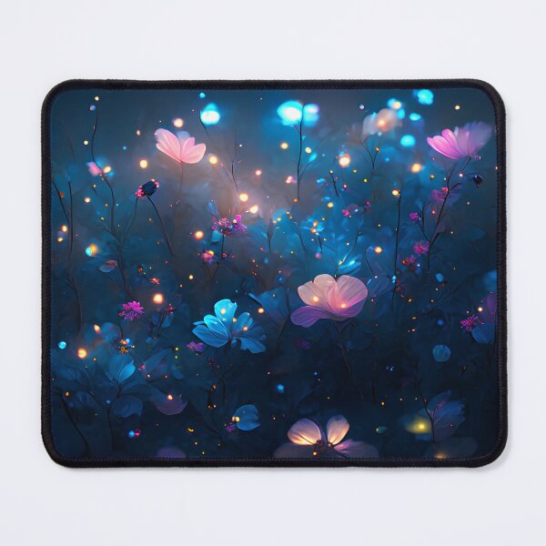 Item preview, Glowing Fantasy Flowers Dreamy Night Garden Art designed and sold by stylishdzign.