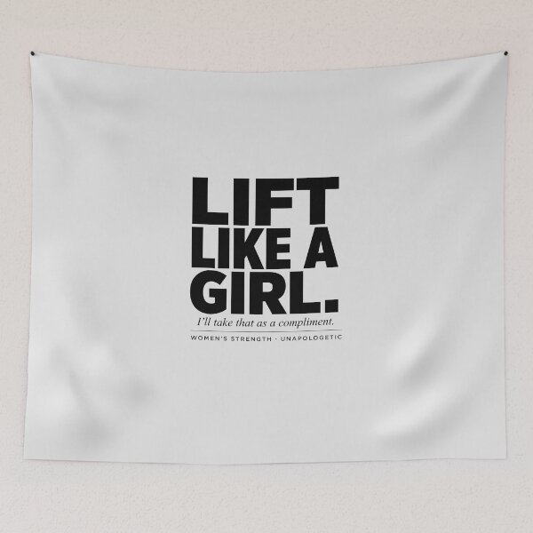Item preview, Lift Like A Girl Womens Strength Compliment Typography designed and sold by Enea Kelo.