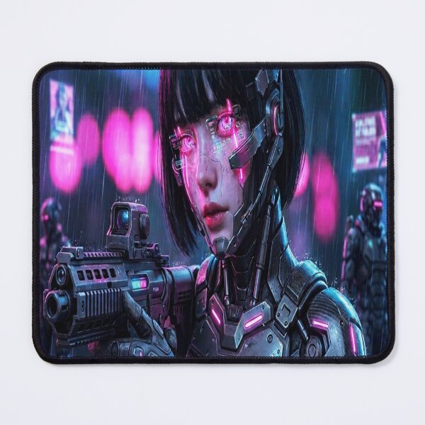Item preview, Cyberpunk Girl with Headphones Neon Art designed and sold by JMAVILA ART.