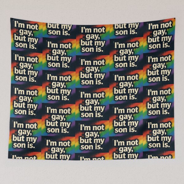 Item preview, I'm Not Gay But My Son Is - Rainbow Graffiti designed and sold by ZhivanCrimson.