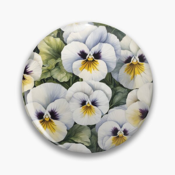 Artikelvorschau, Aquarellmalerei einer weißen Stiefmütterchenblüte | Blumenkunst entworfen und verkauft von UnhingedBird.