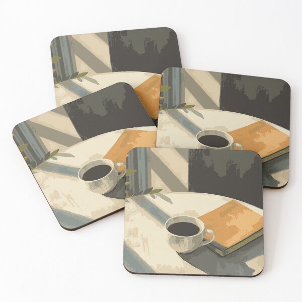 Item preview, Cozy Coffee and Book Window Shadow Illustration designed and sold by Vermeli.