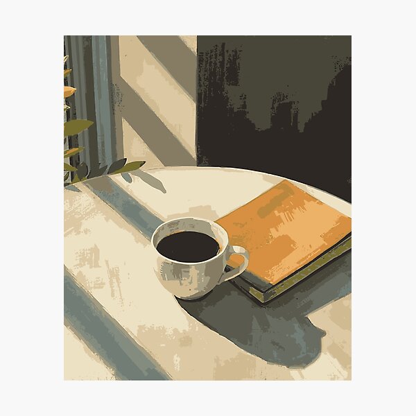 Item preview, Cozy Coffee and Book Window Shadow Illustration designed and sold by Vermeli.