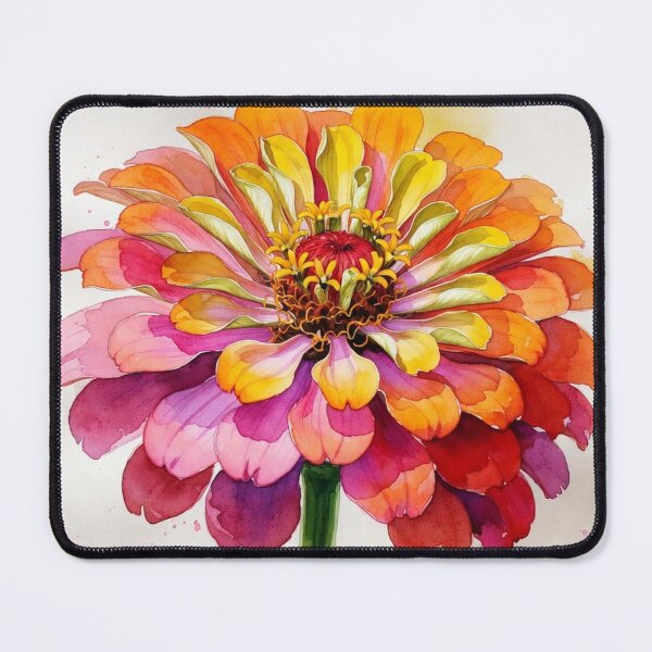 Item preview, Watercolor Zinnia Botanical Illustration - Colorful Floral Art designed and sold by Darlin8888.