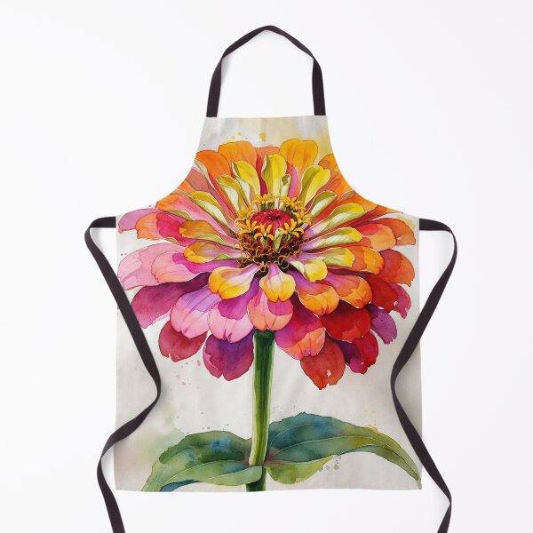 Item preview, Watercolor Zinnia Botanical Illustration - Colorful Floral Art designed and sold by Darlin8888.