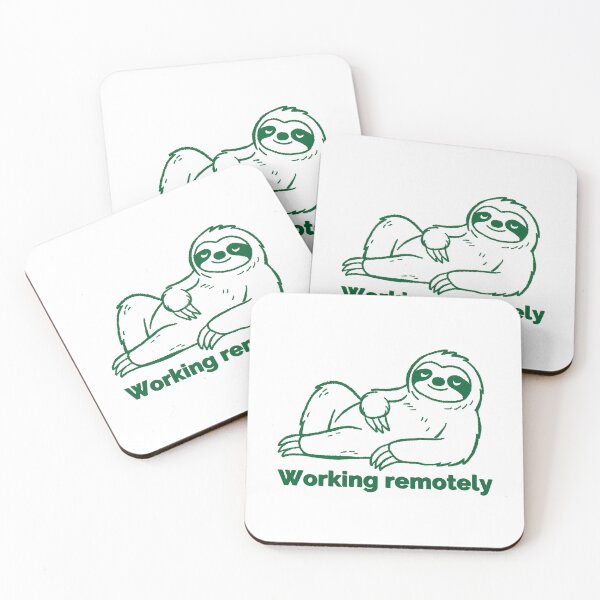 Item preview, working remotely sloth designed and sold by SugarCore.