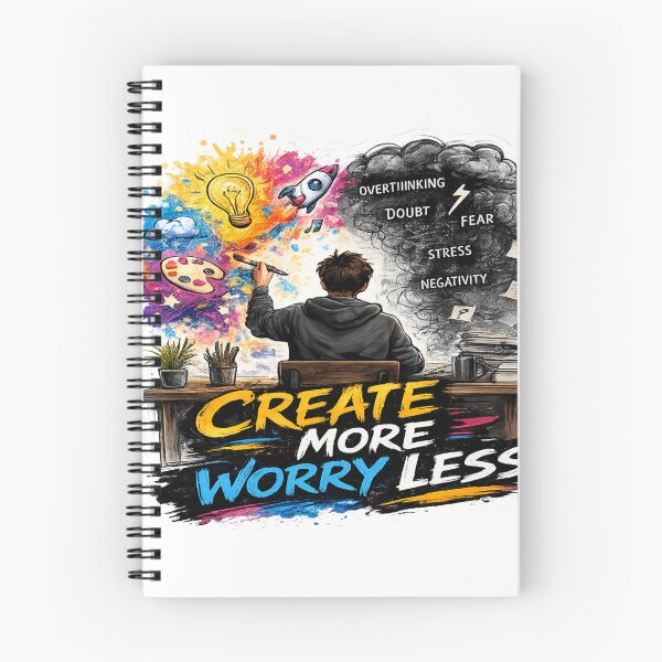Item preview, Create More Worry Less – Creative Mindset Sticker designed and sold by Genzfirevibes.