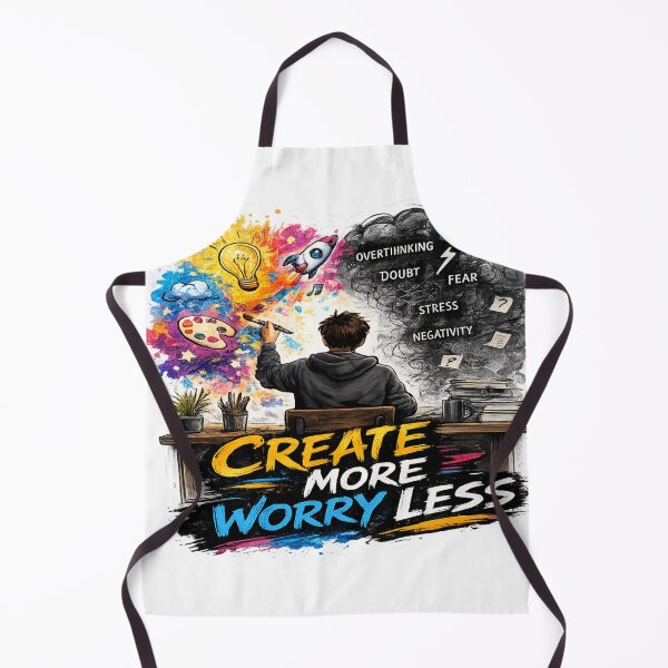 Item preview, Create More Worry Less – Creative Mindset Sticker designed and sold by Genzfirevibes.